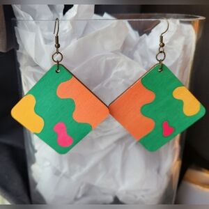 Colorful Geometric Earrings Handmade